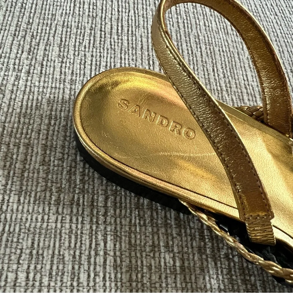 Sandro Black and Gold Flats - Picture 4 of 9